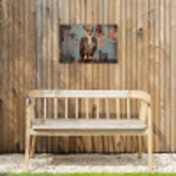 Geschilderd - Abstract - Uil - Bruin Tuinposter op houten frame 2 cm dik klein -sfeer4
