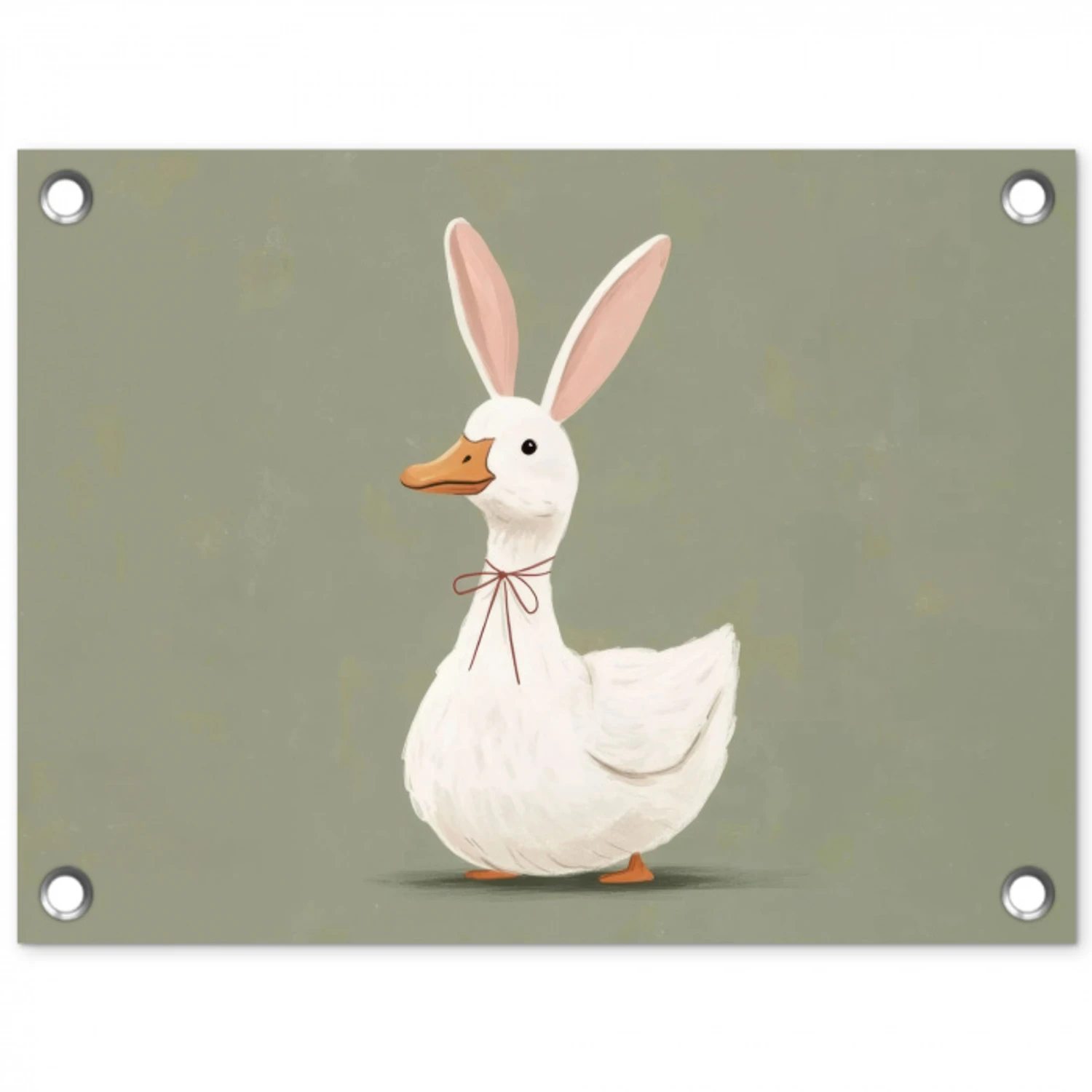 Eend - Konijnoren - Grijs tuinposter los doek klein -3d
