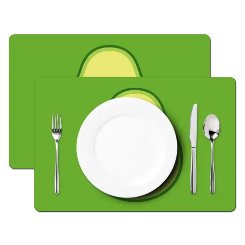 Avocado - Groen - Speels Placemat vinyl groot -zzsfeer2_Kitchenyeah-website