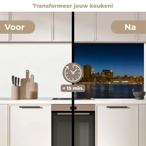 Stadslichten - Avond - Skyline - Brug keuken achterwand 2 middel -voor-na2_NL