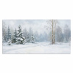 Bospad - Dennen - Sneeuw - Winter - Rustgevend Muismat XXL klein -3d_leeg