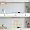 Tegel - Motief - Beige keuken achterwand spatscherm klein 900 -voor_na_NL
