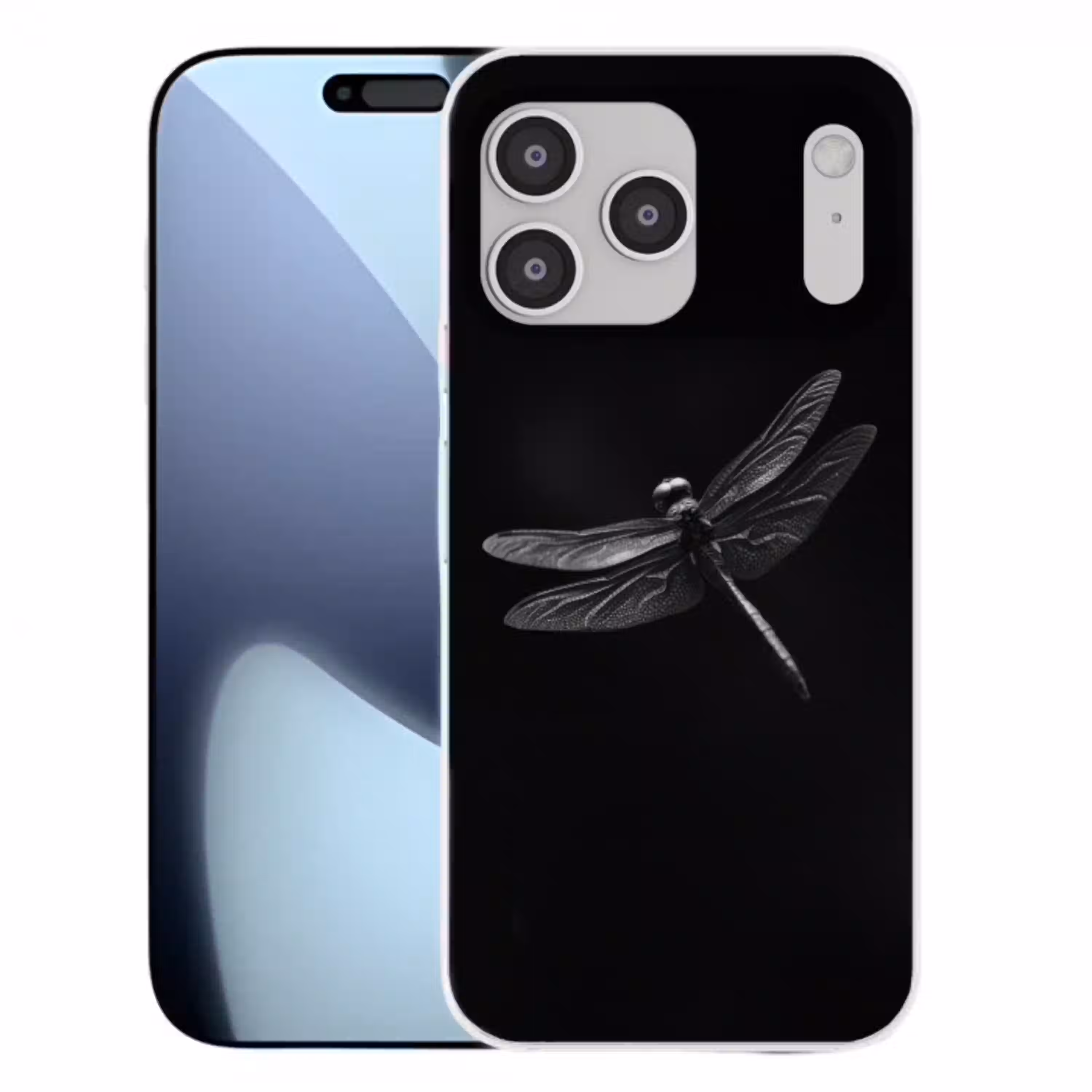 Libelle - Dieren - Zwart - Insect Telefoonhoesje iPhone 17 Pro Max klein -3d