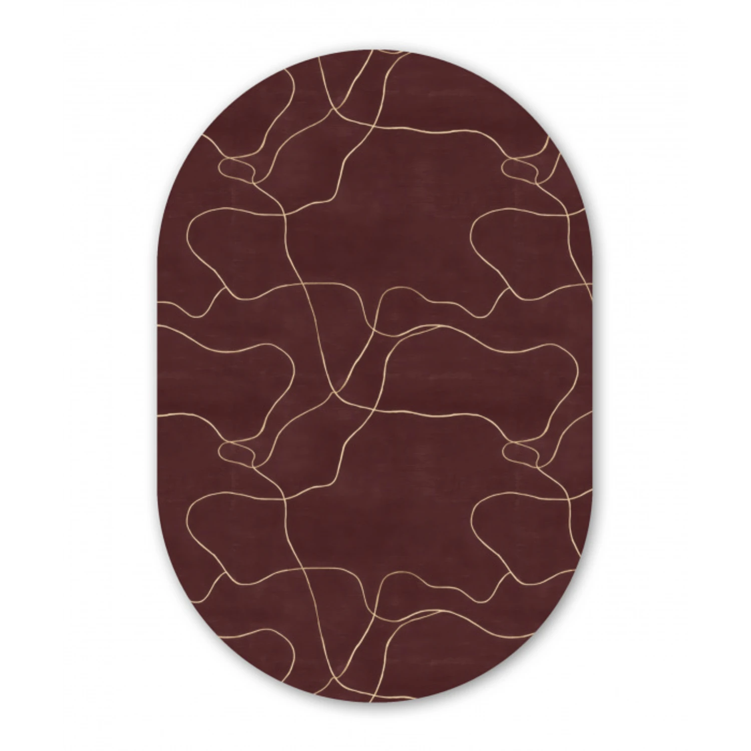 Abstract - Modern - Bruin Wandcirkel Ovaal Aluminium middel 839 -3d
