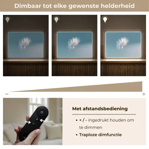 Paardenbloempluisje - Blauw - Lucht Light Box met batterij (Wandlamp) middel -USP_dimbaarNL