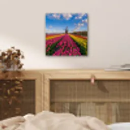 Tulpen - Holland - Molen - Kleurrijk aluminium wit klein -sfeer3
