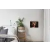Portret - Vrouw - Bloemen textielposter latten blank klein -woonkamer