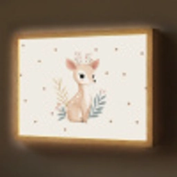 Illustratie - Stippen - Hertje - Aquarel Light Box met batterij (Wandlamp) middel -z3d_website