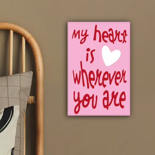 Valentijn - Hart - Liefde - Roze canvas 2cm klein -sfeer3