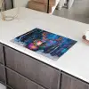 Rendier - Krans - Sprookjesachtig - Blauw Inductie beschermer vinyl 3mm klein -sfeer8