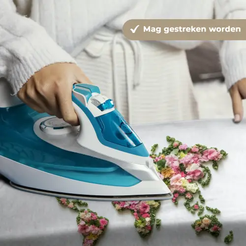Wereldkaart - Kleurrijk - Bloemen - Lente Wandkleed katoen klein -sfeer9