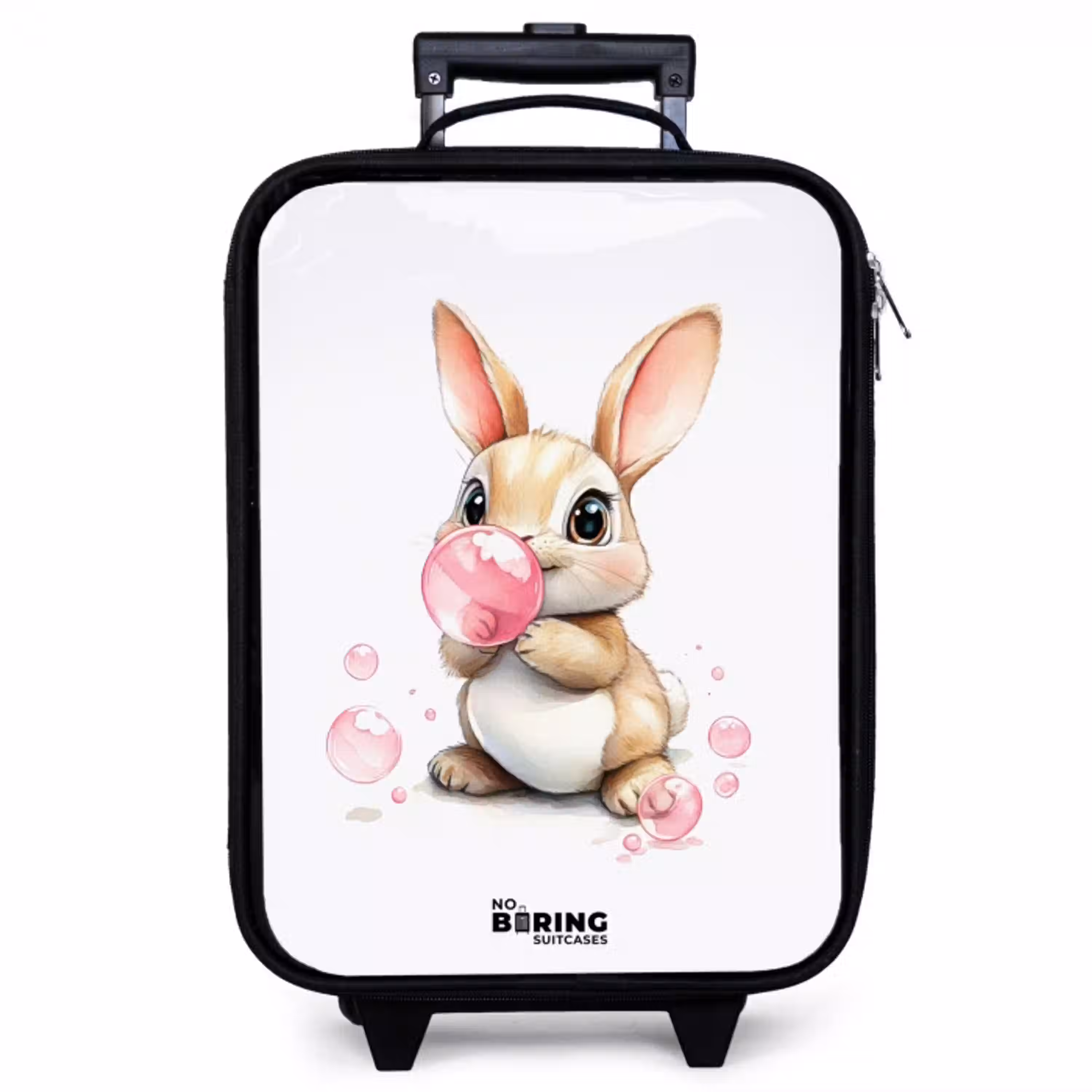 Bruin konijntje met roze bellen Kinderkoffer - Zwart klein -zzz_website3d
