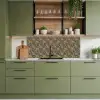 Bruin - Groen - Bloemen keuken achterwand 2 middel 871 -sfeer3