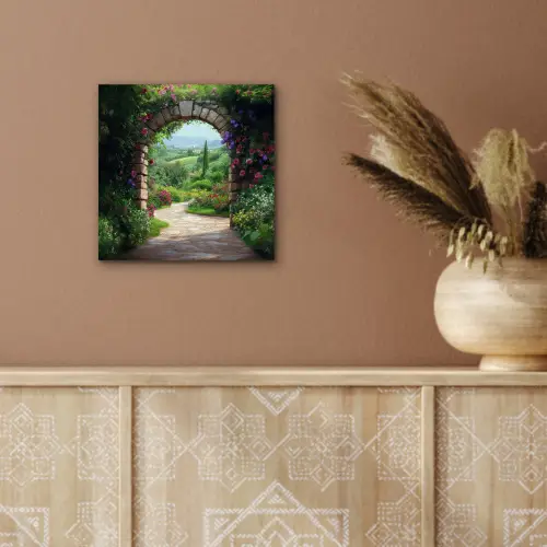 Doorkijk - Landschap - Bloemen - Pad - Uitzicht aluminium wit klein -sfeer4