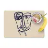 Minimalistisch - Lijnillustratie - Beige - Donkerblauw Placemat vinyl groot -zzzproduct_Kitchenyeah-website