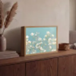 Stängel – Blumen – Luft – Weiß Light Box met batterij (Wandlamp) middel -sfeer2