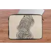 Lijnen - Abstract - Golvend - Zwart laptophoes neopreen klein -tafel