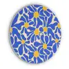 Abstract - Bloem - Blauw Akoestische PET Vilt - Rond klein 838 -3d
