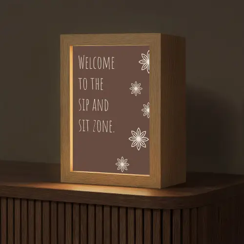 Bruin - Quote - Bloemen - Zomer Light Box met kabel (Tafellamp) klein -z3d_website