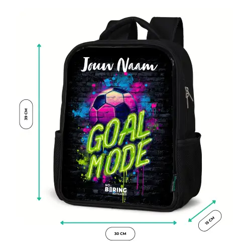 Neon - Graffiti - Voetbal - Kleurrijk Rugzak - Zwart middel -productfoto_formaten
