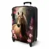 Koffer - Paard - Bloemen - Roze - Natuur - Bos NBS - Medium koffer - Kinderen Unisex middel -productfoto_3d
