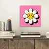 Smiley - Bloem - Roze aluminium wit klein -sfeer1
