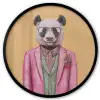 Panda - Pak - Zonnebril - Blauw Fotolijst rond zonder passe partout klein -3d