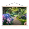 Hortensia- Park - Pad textielposter latten blank klein -3d