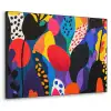 Bloemen - Bladeren - Abstract - Rood Textielframe zwart klein -3d