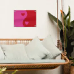 Minimalistisch - Rood - Roze - Hartjes tuinposter los doek klein -sfeer7