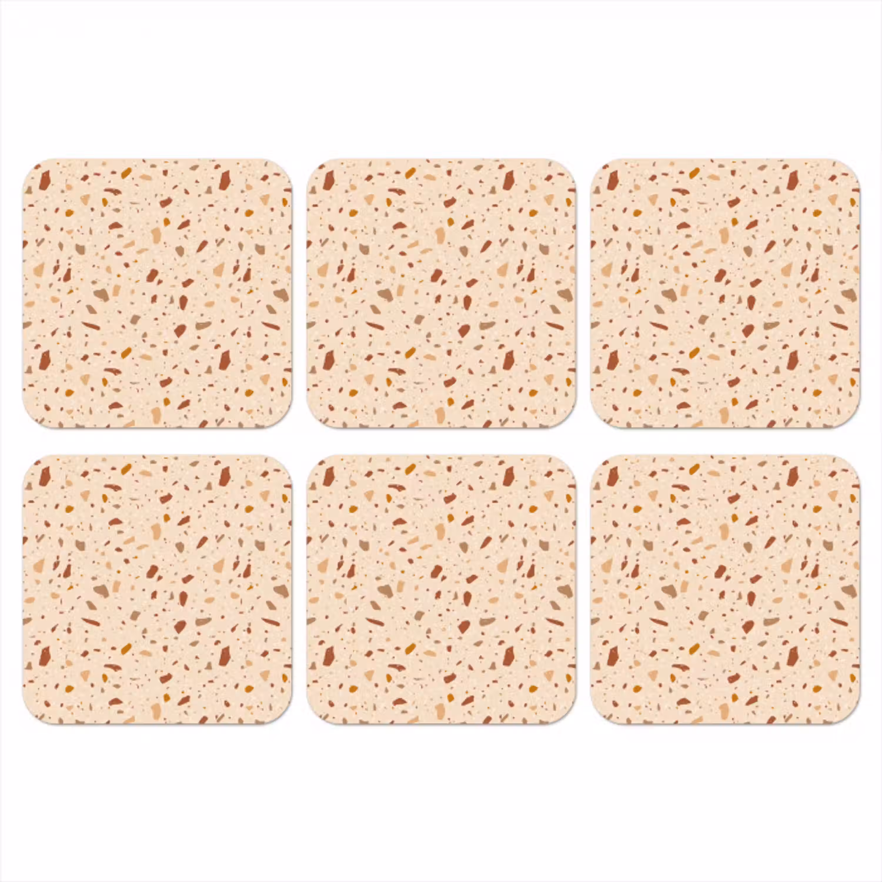 Terrazzo -  Patroon - Kleurrijk - Steen onderzetter kurk middel 366 -3d