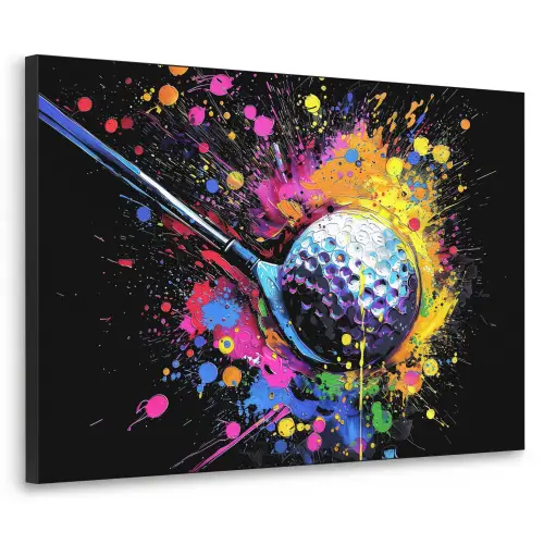 Graffiti - Sport - Golf - Golfclub Textielframe zwart klein -3d