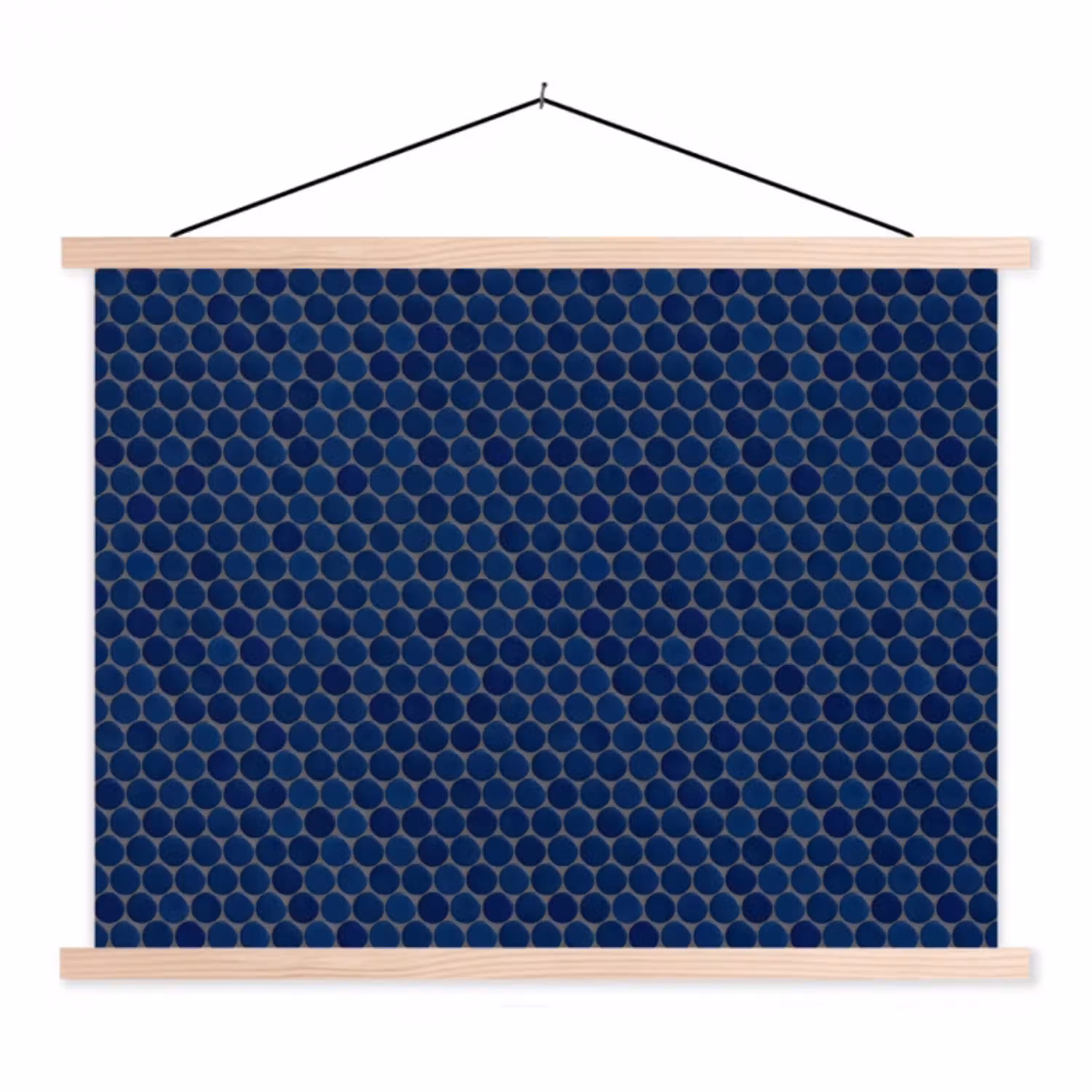Penny - Mozaïek - Donkerblauw textielposter latten blank klein 122 -3d