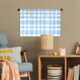 Ruit - Patroon - Blauw Wandkleed katoen klein 269 -wsfeer4_kind