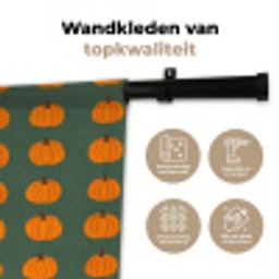 Pompoen - Patroon - Oranje Wandkleed katoen klein 269 -sfeer2