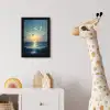 Meeuwen - Zee - Wolken -Blauw fotolijst zwart zonder passe partout klein -usfeer4_kinderkamer