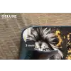 Leeuw - Portret - Verfspatten - Grijs Placemat vinyl groot -closeup