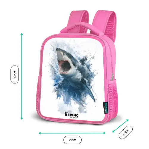 Aanvallende haai in waterverf Kinderrugzak - Roze middel -productfoto_formaten