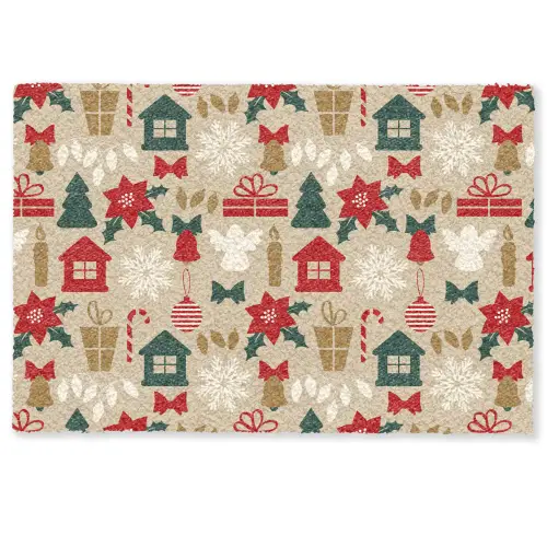 Illustratie - Kerst - Beige Deurmat klein 898 -zkaufland3d