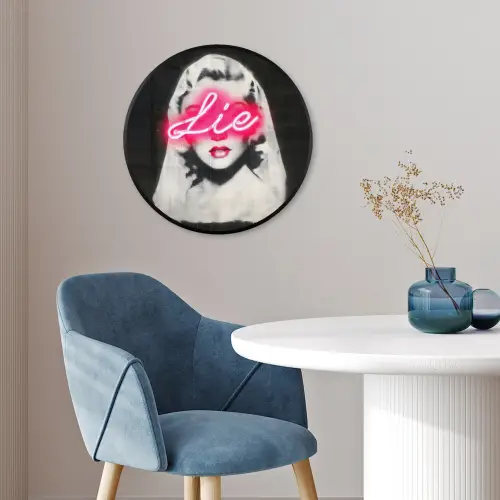 Neon - Letters - Vintage - Vrouw Fotolijst rond zonder passe partout klein -sfeer2