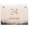 Aquarel - Beige - Klassiek Naambord Rechthoek middel -3d