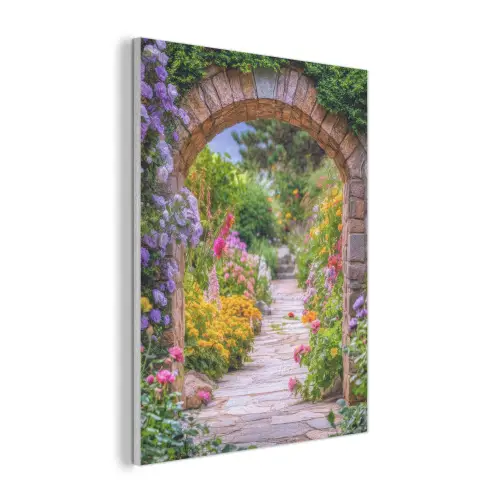 Doorkijk - Bloemen - Pad - Natuur PET vilt klein -3d
