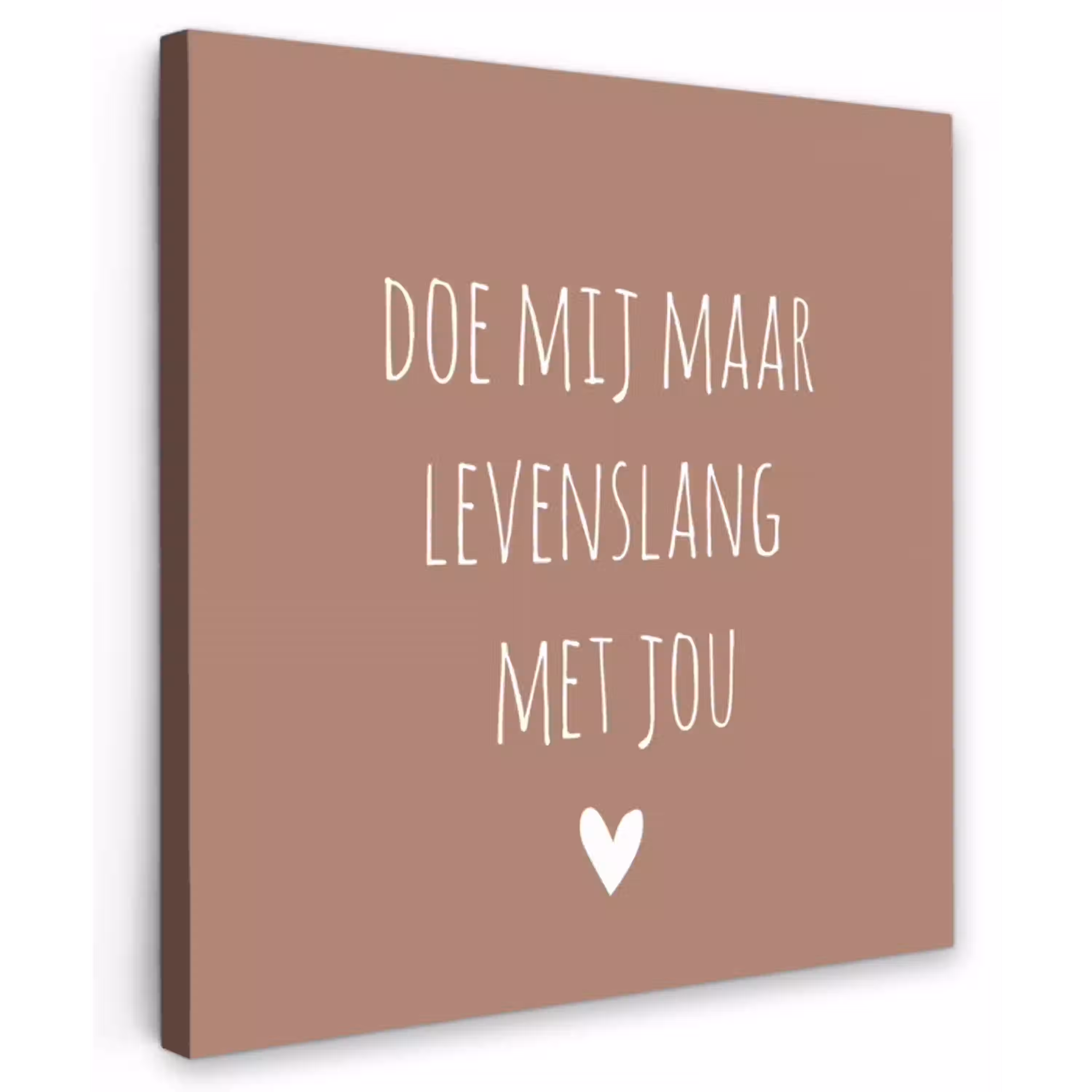 Quotes - Spreuken - Doe mij maar levenslang met jou Tuinposter op houten frame 2 cm dik klein -3d