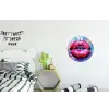 Graffiti - Lippen - Felroze - Geschilderd Wandcirkel aluminium klein -kinderkamer