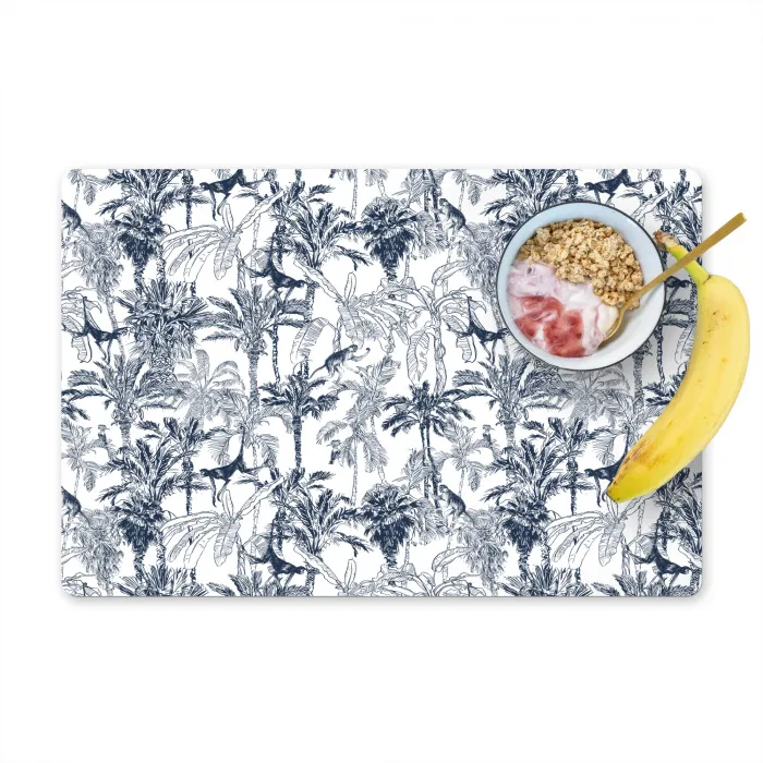 Aap - Jungle - Blauw Placemat vinyl groot 368 -zzzproduct_Kitchenyeah-website