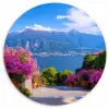 Lake Como - Italië - Landschap Wandcirkel kunststof plaat 5mm dik klein -3d