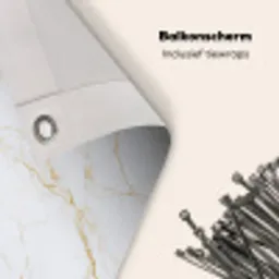 Wit - Marmer - Goud - Luxueus Balkonbeschermer Duitsland klein 596 -closeup_NL