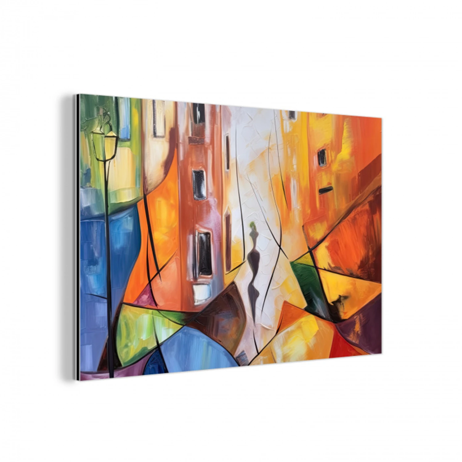 Abstract - Kunst - Schilderij - Kleuren aluminium wit klein -3d