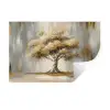 Boom - Bladeren - Abstract - Wit Muursticker klein -3d