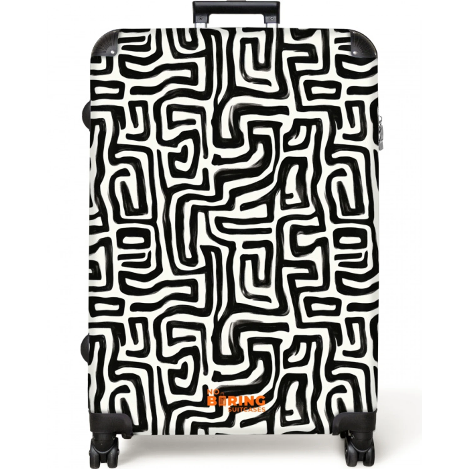 Grafisch - Lijnen - Zwart - Wit NBS - Large koffer - Volwassenen Unisex groot -zzzzzzzzkaufland2